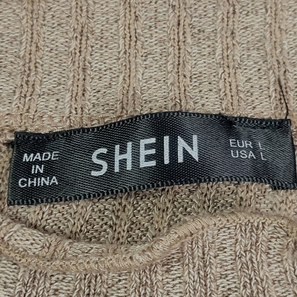 Shein Tan Long Sleeve‎ Sweater Women Size L - Picture 3 of 6